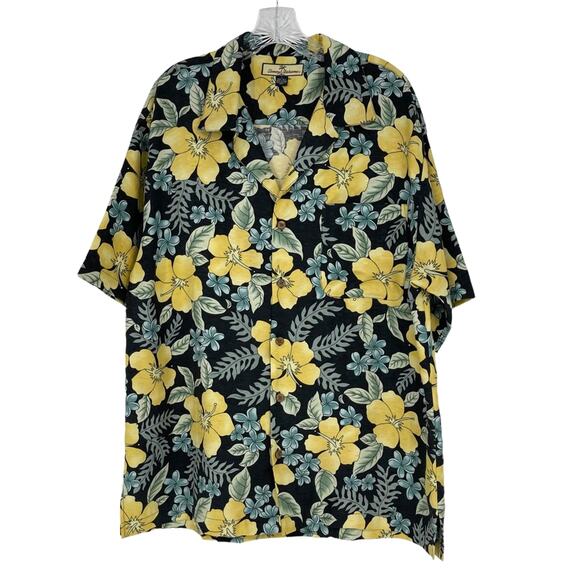 Tommy Bahama Hawaiian 100% Silk Shirt Vacation Tropical Size Large Resort Swim - Picture 1 of 16